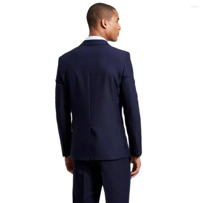 

Men's Suits Navy Blue Double Breasted Men Slim Fit 2 Piece Set Blazer With Pants Classic Fashion Costume Homme/Latest Design Outfits, Black