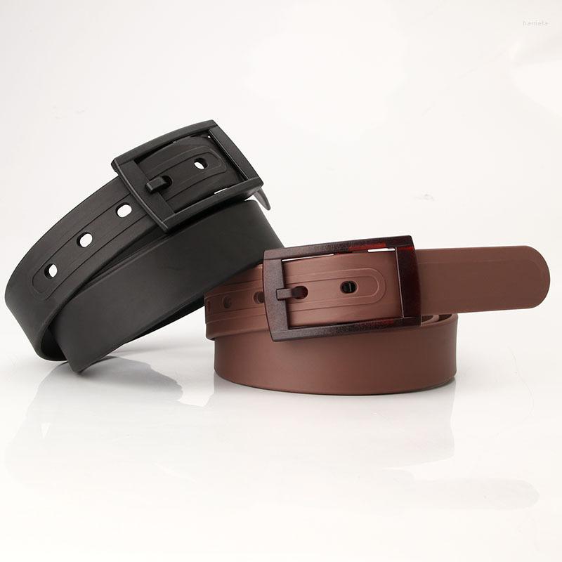 

Belts Women 'S Belt Fashion TPE Silicone Plastic Frosted Buckle Metal-Free Environmental Protection Casual, White