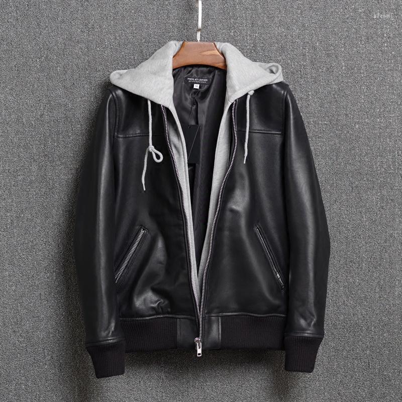 

Women' Leather Coat Women' Sheepskin Spring Autumn Genuine Jacket Women Bomber Real Coats Jaqueta Couro Feminina 2023 KJ4135, Black