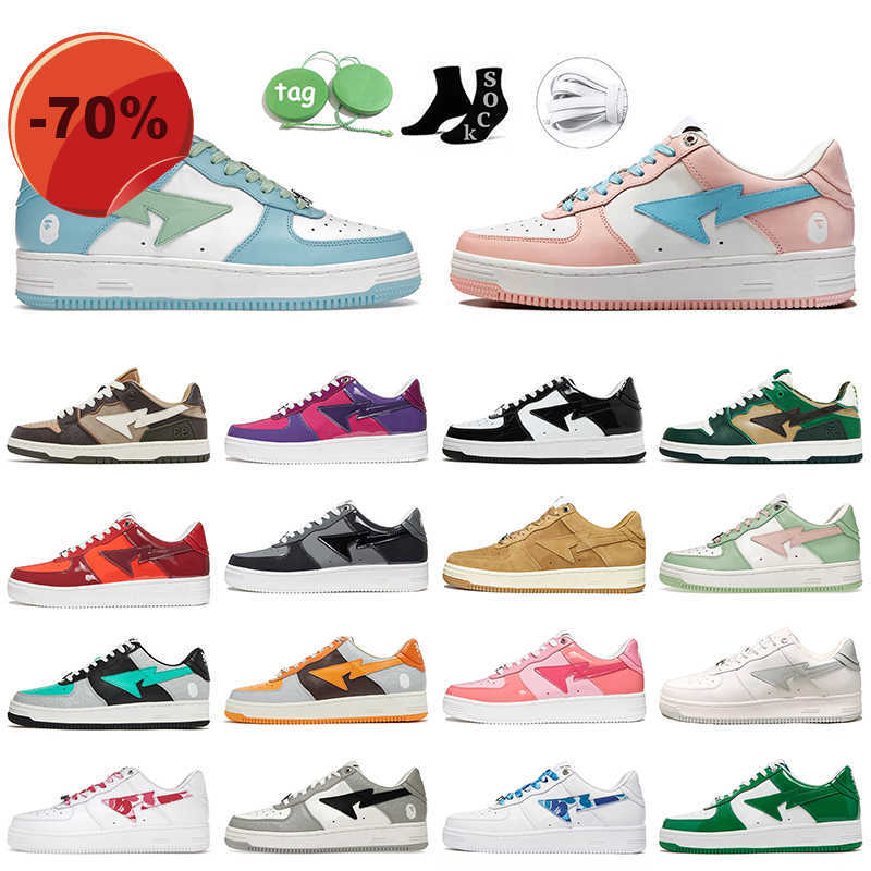 

LOW shoesCasual Shoes Platform Sneakers Trainers Grey Black White Color Blue Green Orange Pastel Pack Pink Sax Bapesta Designer Bapestas Baped Sk8, D20 abc camo blue 36-45
