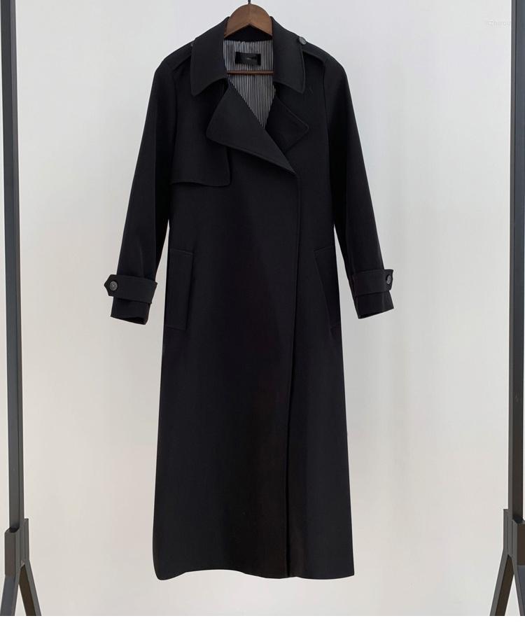 

Women's Trench Coats 2023 Autumn Women's Fashion Spring Black Long Thin Women Jackets Korean Clothing Abrigos Mujer Invierno Gmm213
