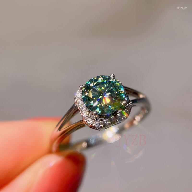 

Cluster Rings Deluxe Diamond Ring Mosans One 925 Sterling Silver Wedding Engagement Gift