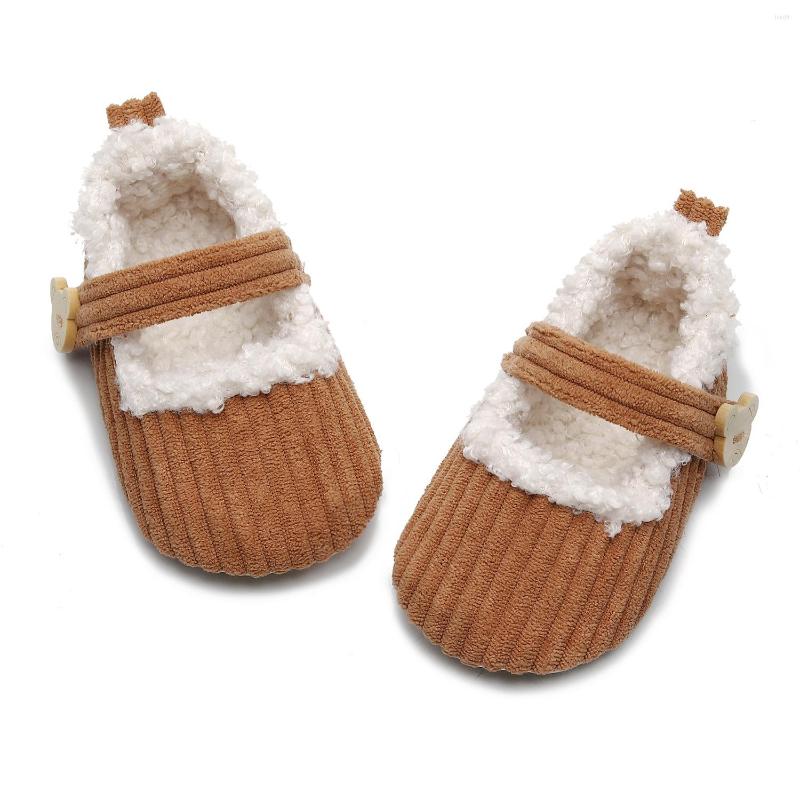 

First Walkers Baby Toddler Shoes Infant Girls Walker Cotton Soft Comfort Anti-slip Winter Warm Crib, Black
