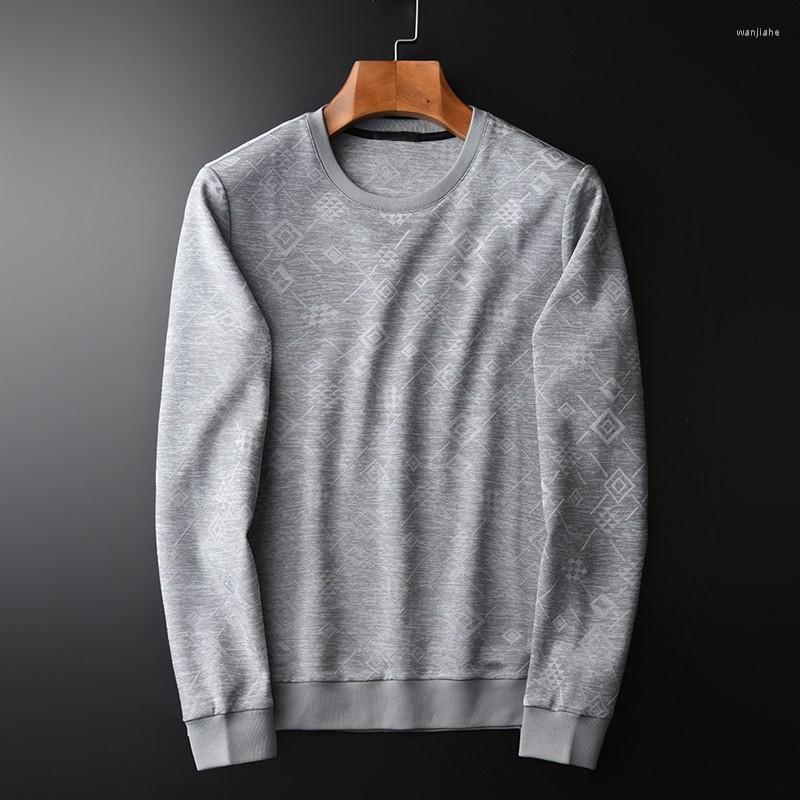 

Men's Hoodies Classic Yarn-dyed Geometry Men Hoodie Luxury Grey Round Collar Sweatshirt Male Autumn Fashion Slim Fit Mens 4XL, Grey hwz20108