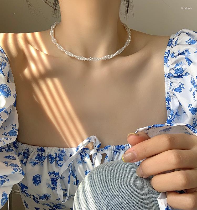 

Choker Luxury Imitation Pearl Necklace Y2k Jewelry Halloween Gift Aesthetic Accessories Women Fashion Wedding