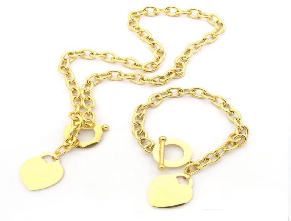

Designer Jewelry LOVE BIG heart bracelet Necklace 18K silver T Necklace with Rose Gold Platinum Luxury Woman man Christmas gift4058337