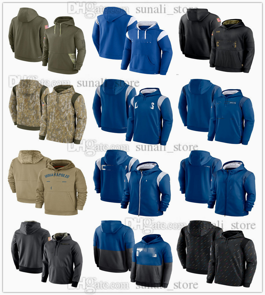 

Jerseys New Indianapolis''Colts''Sweatshirt Football Olive Salute to Service Hoodies Sweatshirts Therma Performance Pullover Hoodie''NFL''Mens Youth Women, Black