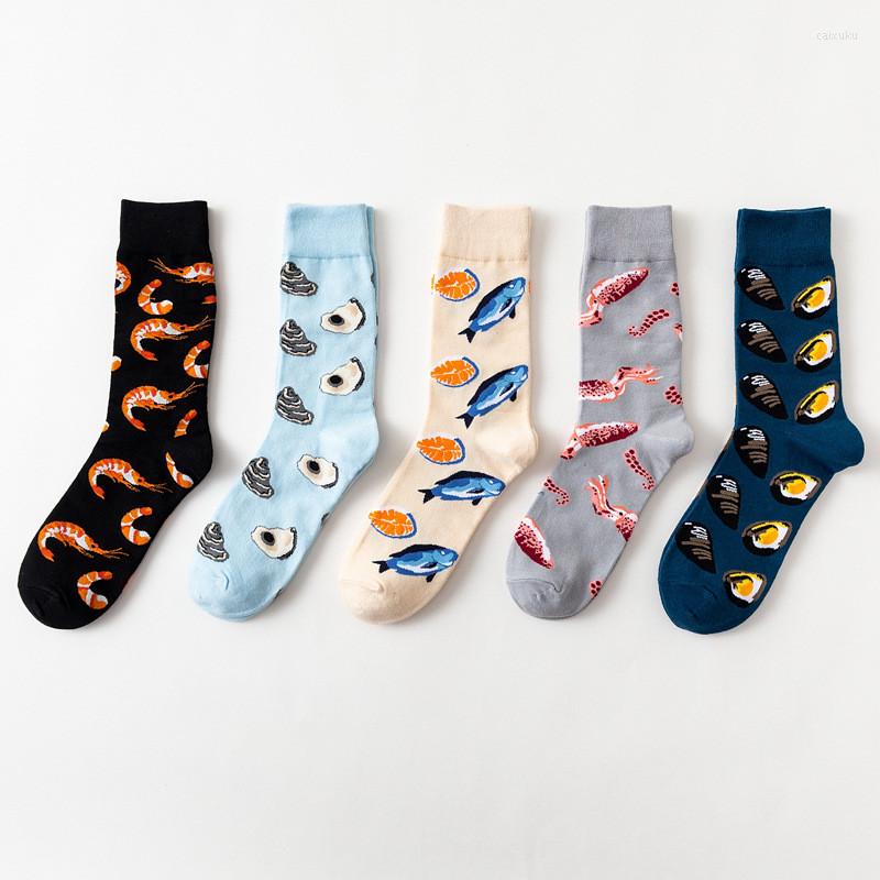 

Men's Socks Fashion Colorful For Men Seafood Printed Man Novelty Sports Breathable Male Designer, Style 5