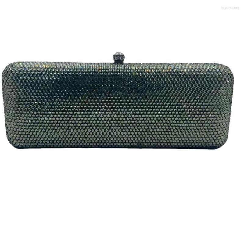 

Evening Bags 2022 Fashion Banquet Bag Metal Flat Bottom Diamond Dinner Inlaid Stick Handbag YLS, Purple