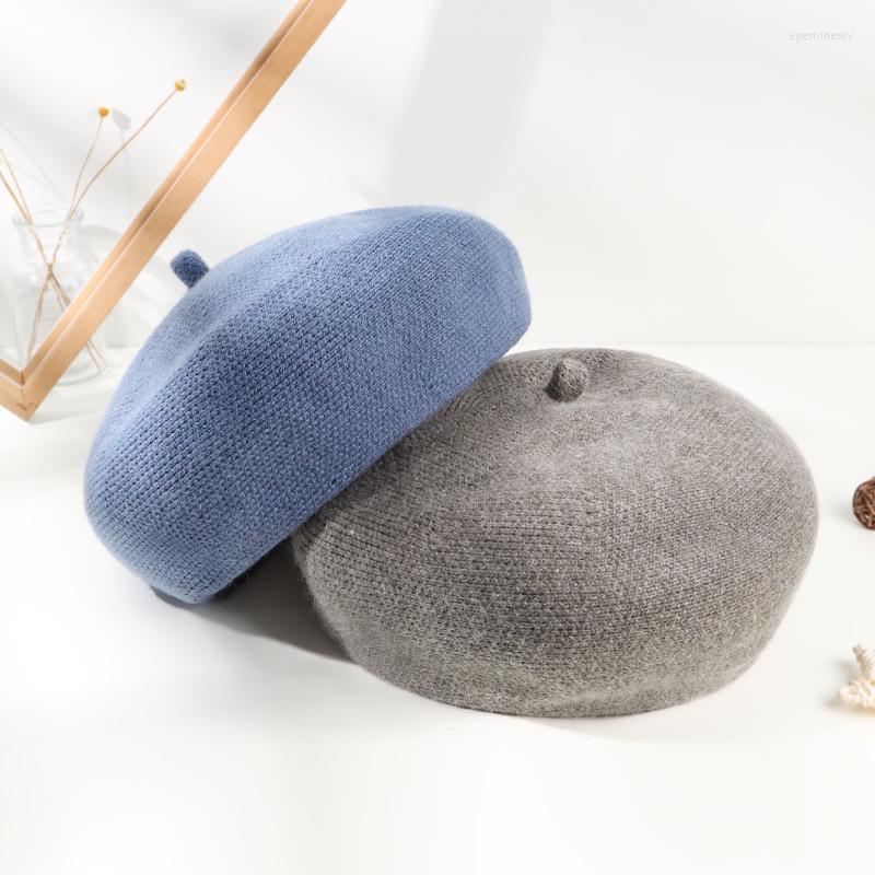 

Berets Beret Women Winter Angora Knit Hat Autumn Warm Skiing Accessory For Outdoors, White