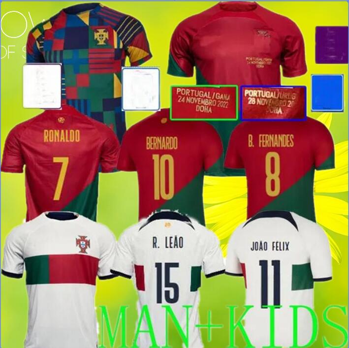 

2022 soccer jerseyS portugal Bruno FERNANDES DIOGO J. Portuguesa URUGUAY Joao Felix 22 23 Football shirt pre match special BERNARDO DOHA home away kids sets shirt