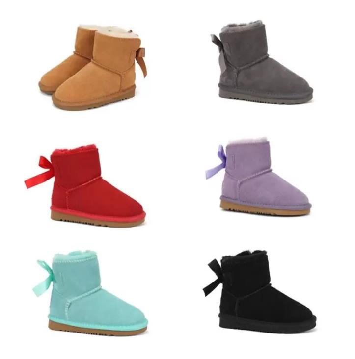 

2022 Snow Boots Warm Boots Bow Short Baby Boy Girl Kids Soft Sheepskin Plush Keep Beautiful Christmas Birthday Gifts Aus U3281, Light tan