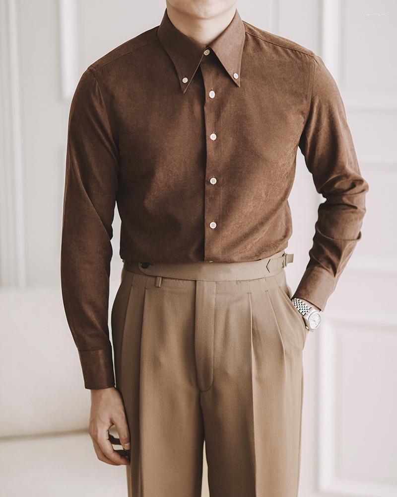 

Men's Casual Shirts Cs417 Fashion Men's 2022 Runway Luxury European Design Party Style Clothing, White