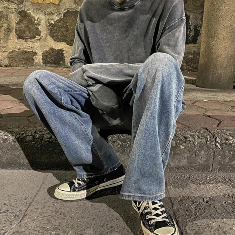 

Men's Pants Casual Jeans Ankle Length Male Student Straight, Black