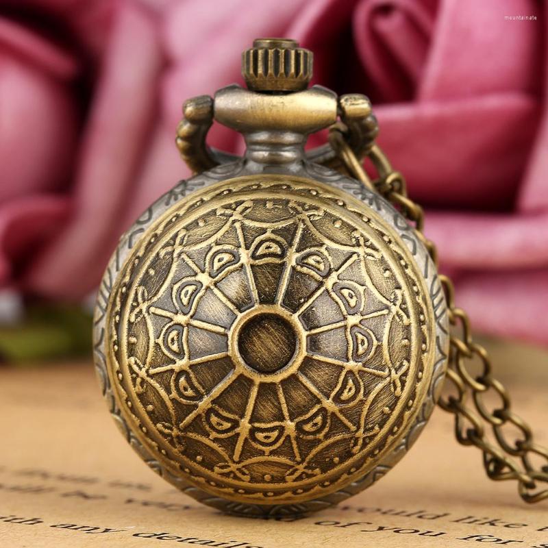 

Pocket Watches Vintage Spider Web Mini Ball Shape Watch Wings Key Chain Necklace Gifts For Men Women Kids Clock Reloj De Bolsillo, Necklace chain