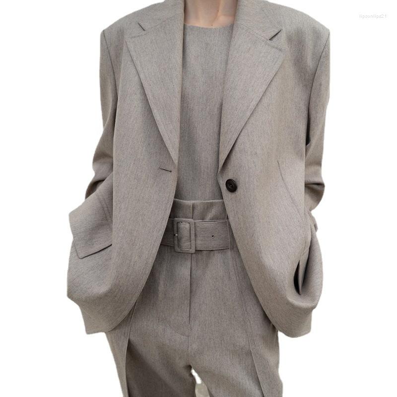 

Women' Suits Fall/winter 2022 One-button Loose-fitting Wool Suit Jacket Pants Women, Khaki-pants