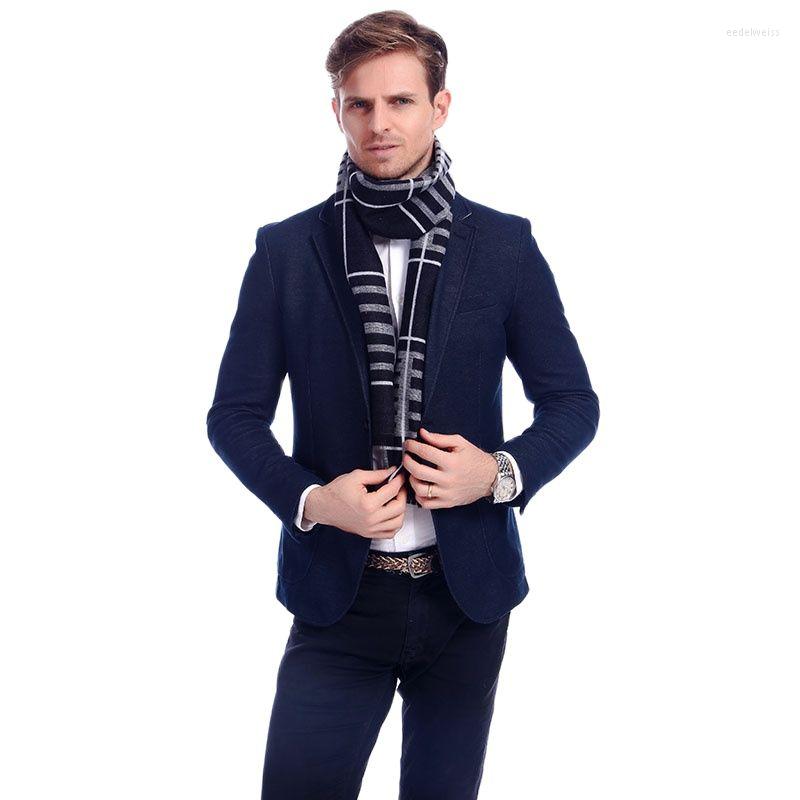 

Scarves Business Winter Men Plaid Scarf Big Size Soft Tassel Cotton Blend Cachecol Masculin A3A18926