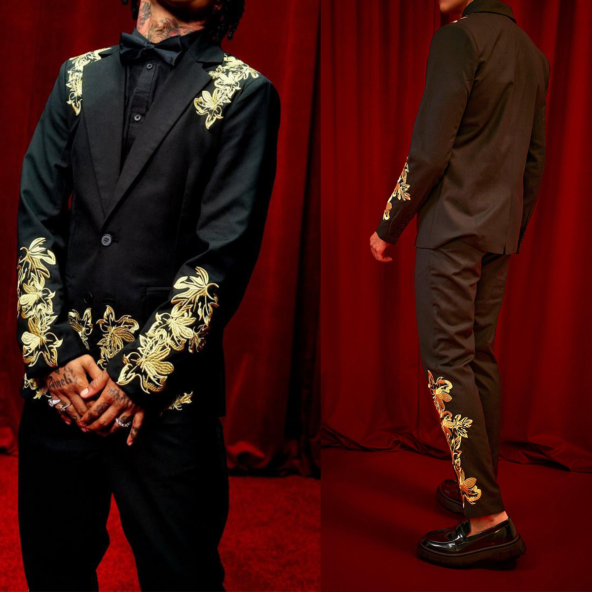 

Two Pieces Unique Wedding Tuxedos Men Suits Solid Color with Embroidery Modern Formal Two-Button Customized Fit Notched Lapel Slim Two outer pockets, Ivory