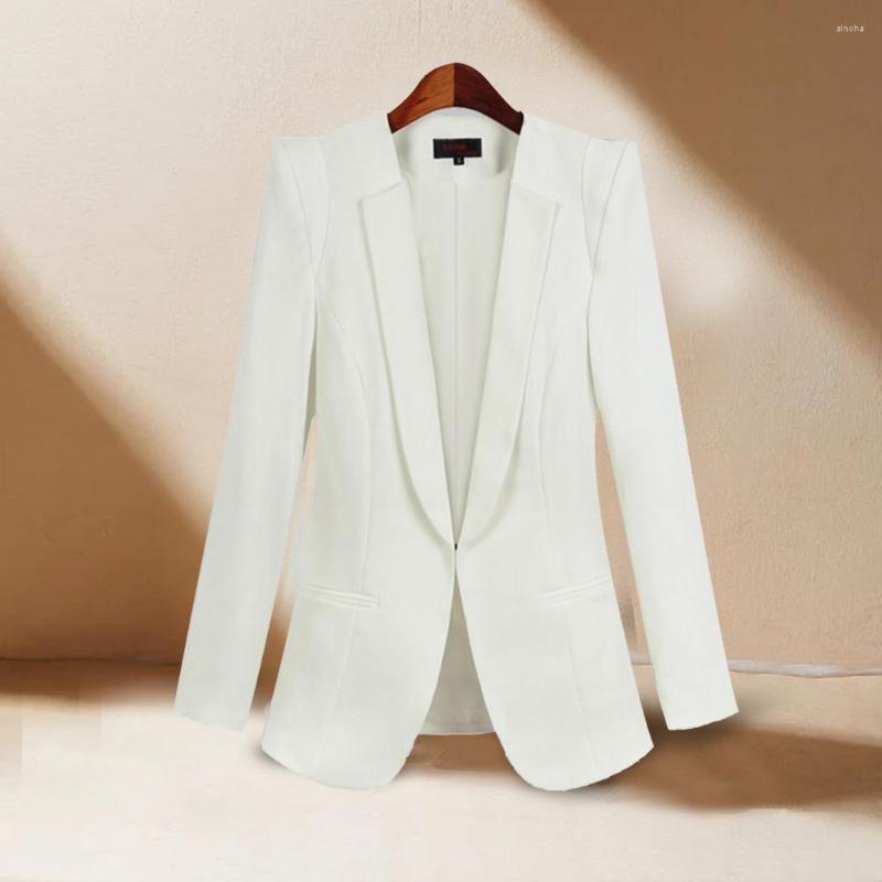 

Women's Suits Cozy Office Ladies Blazer Spring And Autumn Jacket Women Solid Color Long Sleeves, Black