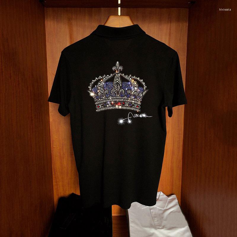 

Men's Polos Summer Male Short-Sleeved Polo Business Casual Sweatshirt Crown Modal Cotton T-Shirt Training Topxs, As shown asian size