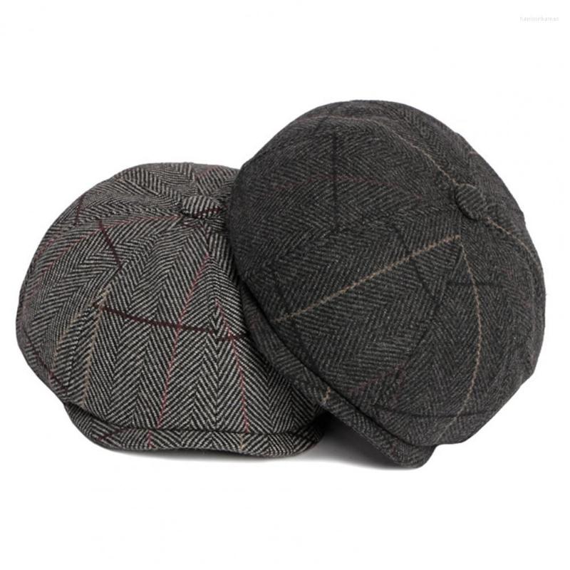 

Berets Cool Men Beret Fine Texture Breathable Painter Hat Flat Brim, Black