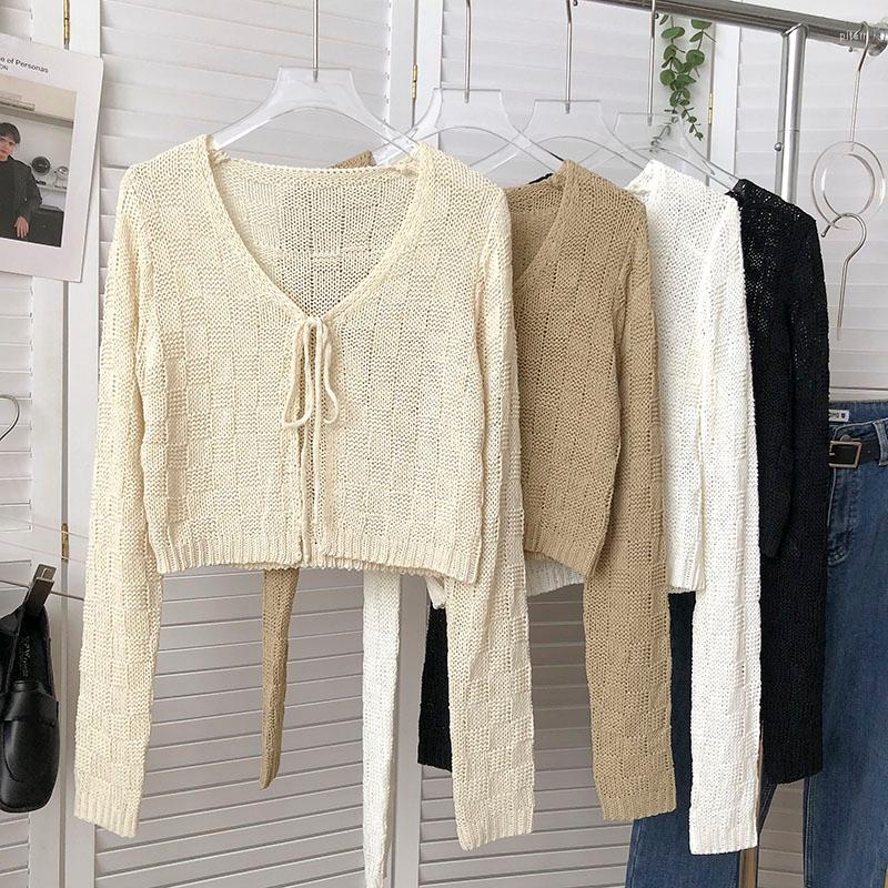 

Women's Knits Autumn Butterflu Sweaters For Women Almighty See Through Long Sleeve Single Breasted Femme Cardigan Korean Fashion Woman, Black