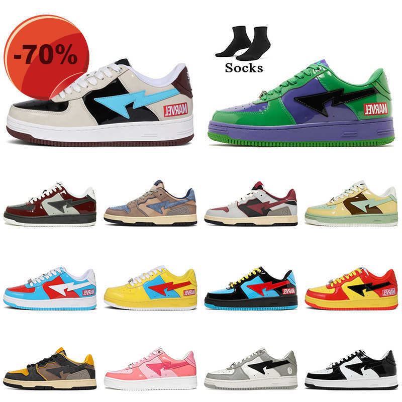 

LOW shoesOutdoor Sports Trainers Bapesta Shoes Bapestas Sk8 Sta Designer Sneakers Orange Pink Black Blue White Grey ABC Camo Women Men Top Fashion, B40 m2 grey orange 36-45