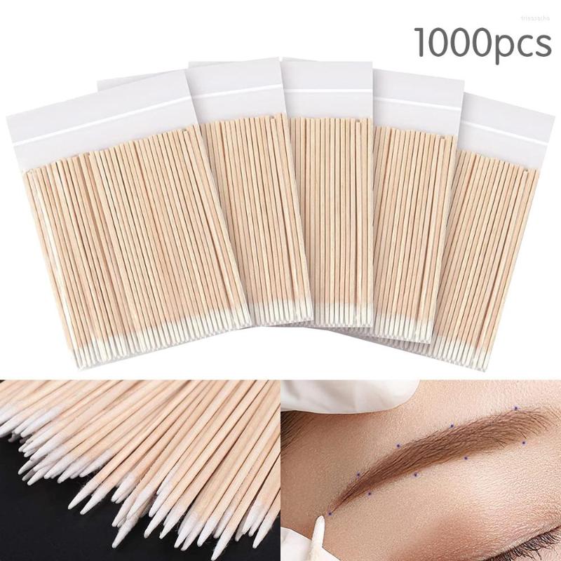 

Makeup Sponges 500/1000pcs Wood Cotton Swab Microbrush Eyelash Sticks Cleaning Swabs Nails Ear Toothpicks Cosmetic Eye Lash Glue Removing