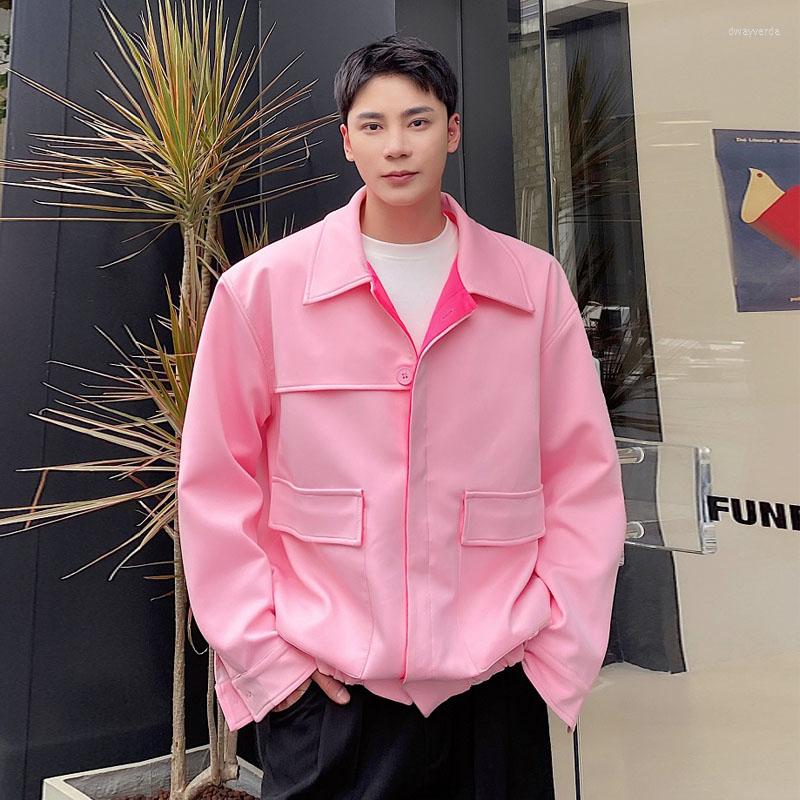 

Men's Jackets Men Korea Streetwear Fashion Loose Casual Lapel Jacket Outerwear Spring Autumn Male Vintage Coat, 2495 black