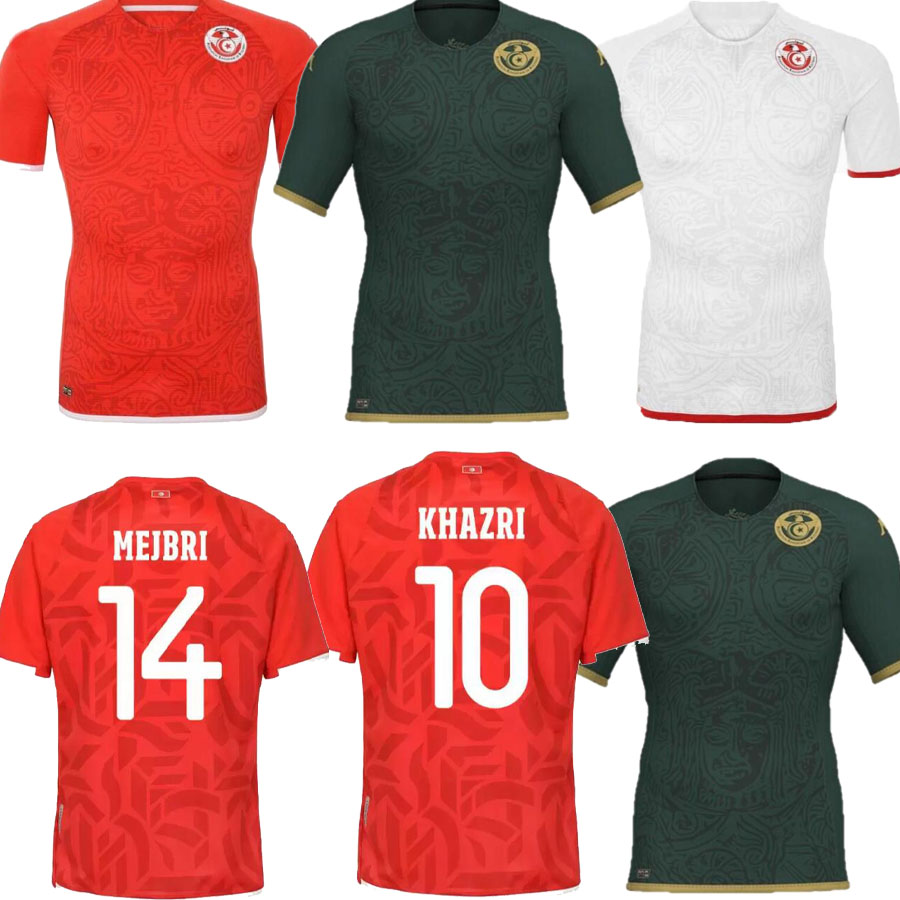

2022 Tunisia Soccer Jerseys Maillot de Foot 22 23 Home Red #7 MSAKNI #10 KHAZRI Shirt away White Third KHALIFA SASSI MAALOUL Tunisia Football uniform, Lavender