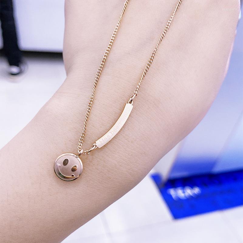 

Chains Fashion Jewelry Necklace Titanium Steel Clavicle Smiling
