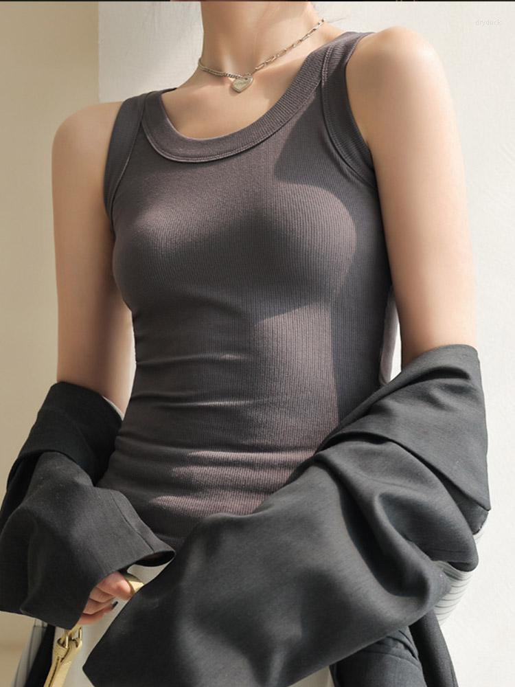 

Women's Tanks Summer Ribbed Knitted Tank Tops Women Off Shoulder Crop Basic Shirts Casual Suspender Sport Vest Slim Top, Black