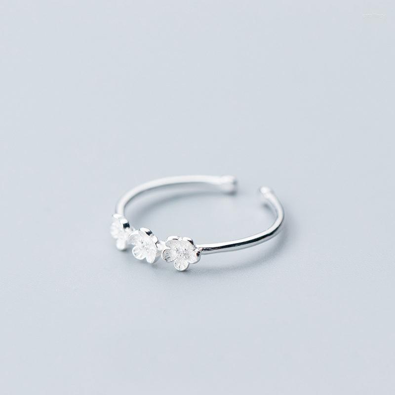 

Cluster Rings MloveAcc 925 Sterling Silver Darling Three Daisy Flowers Ring For Women Wedding Original Fine Jewelry