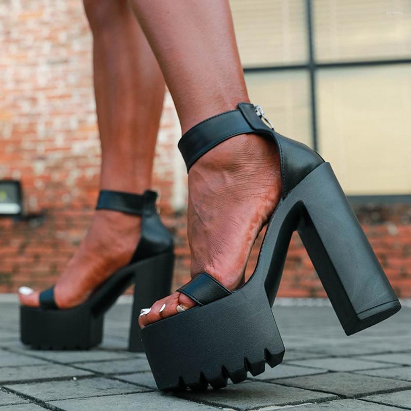 

Sandals Platform Thick Heels For Women Fashion Peep Toe High Luxury Ladies Pumps Sexy Party Dress Shoes White, Black