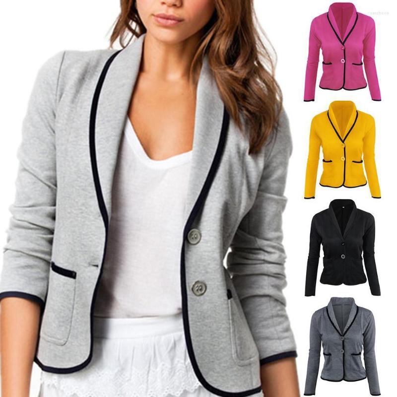 

Women' Suits Women' Blazer Pink Long Sleeve Blazers Solid Cardigan Coat Slim Office Lady Jacket Female Tops Suit Femme Jackets, Light gray