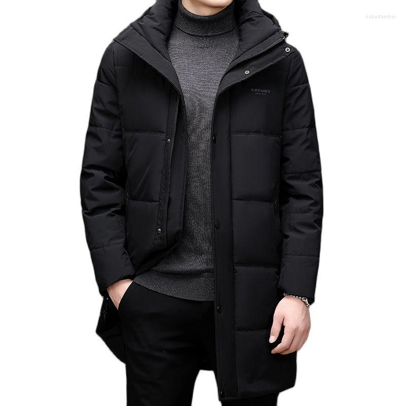 

Men's Down Fashion Winter Coats Men Warm Light Long Parkas Waterproof Jacket Large Size Thicken Hooded Cotton-padded, Grey