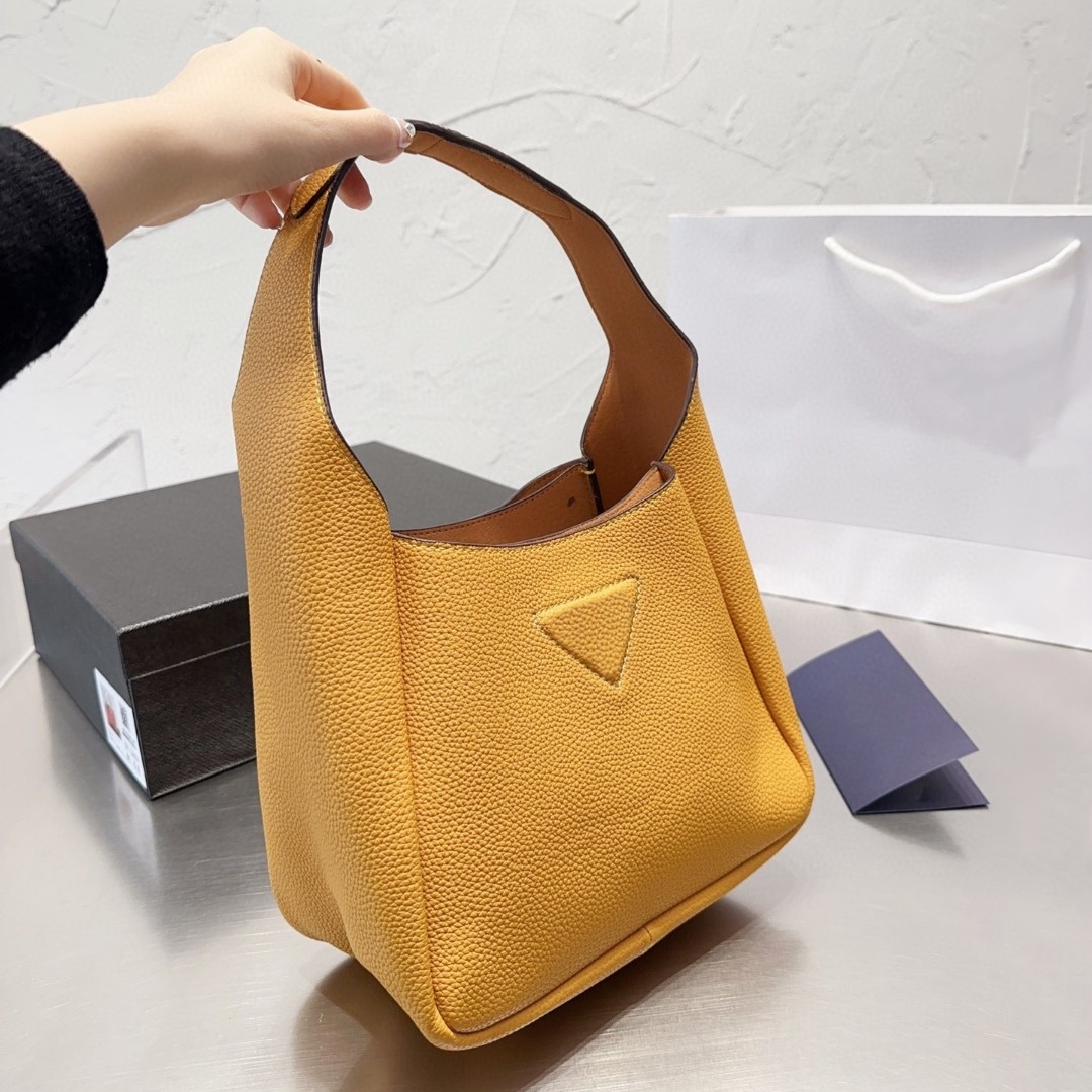 

Designer HOBO Tote Bags Solid Top Full Leather Women's Handbag Dinner Underarm Bag Similar to Bucket Totes 5 Color, Box