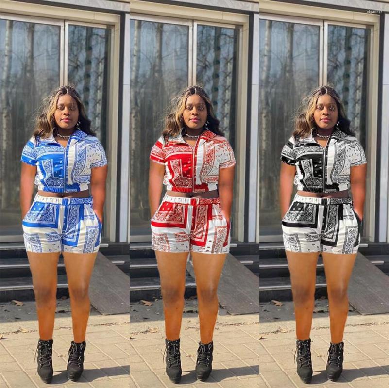 

Women' Tracksuits Fashion Cashew Totem Printed Zipper Set, Black