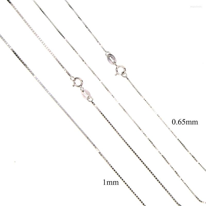 

Chains Gold Silver Color 925 Sterling 0.65mm 1mm Thick Box Chain Top Quality Basic Necklace Wholesale Women Jewelry