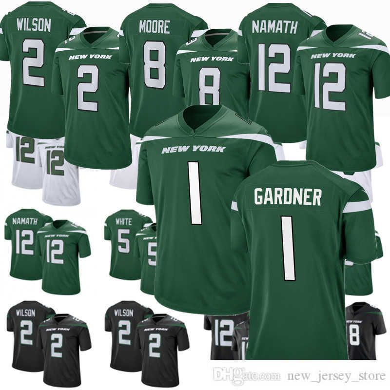 

S-6XL S-6XL Football 1 Ahmad Sauce Gardner 2 Zach Wilson Jersey Custom men women 17 Garrett Wilson 20 Breece Hall 8 Elijah Moore 5 Mike Whit, Color