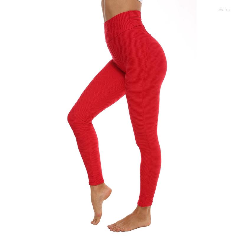 

Women's Leggings Ladies Jacquard Dance Sports Fitness Bottoming Yoga Pants Red S Size, Black