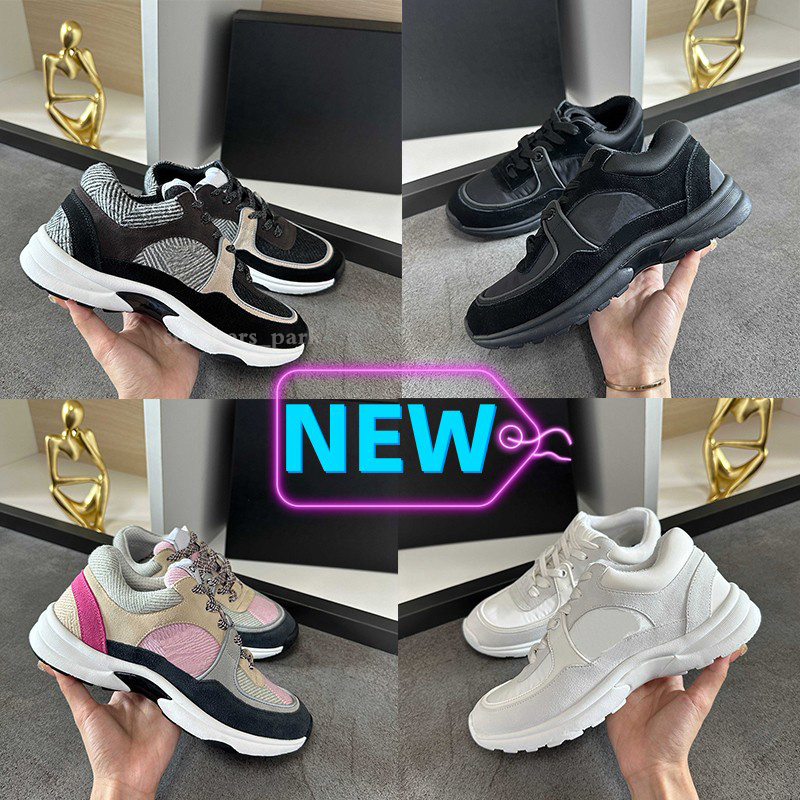 

Designer Cnel Casual Shoes Men Women Fashion Luxury New Relflective Sneakers Vintage Suede Leather Shoe Patchwork Leisure Lace-up Print Platform Trainers, Color 17