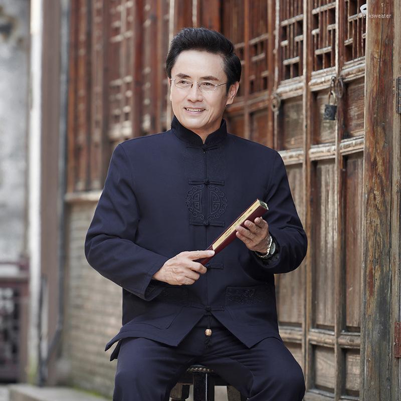 

Ethnic Clothing 2022 Chinese Traditional Men Cotton Linen Tang Suit Tops Pants Hanfu Oriental Embroidery Sets Casual Tai Chi