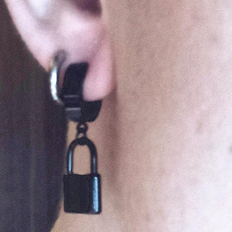 

Dangle Earrings Trendy Lock Drop Men Women Stainless Steel Jewelry 1 Pair