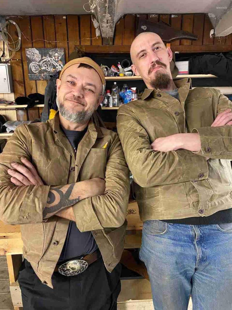 

Men's Jackets Luxury Fast Asian Size Good Quality Cotton Canvas Wax Water Proof Jacket, Green