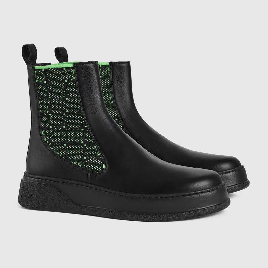 

High Quality With G jersey Ankle Boots Designer Leather Boots GGity Stylish Women Men Winter Blondie Booties Man Warm