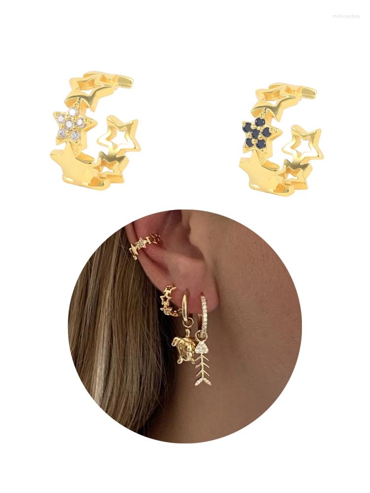 

Backs Earrings 925 Sterling Silver 2022 Trend Zircon Butterfly Clip On Stud Fake Piercing Earcuff Women Ear Jewelry