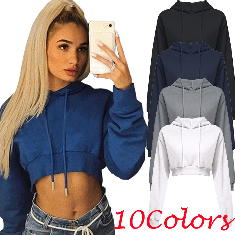 

Women' Jacket Crop Top Hoodie Casual Long Sleeve Hooded Short Sweatshirt Sexy Sweaters 221201, Yellow