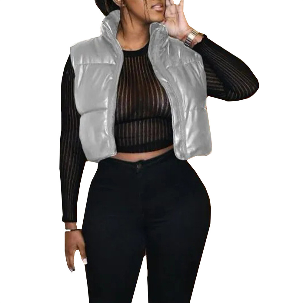 

Women's Vests Douhoow Women's Lightweight Puffer Down Vest Fashion Autumn Short Waistcoat Solid Color Sleeveless Stand Collar Zipper Warm Tops 221202, Red