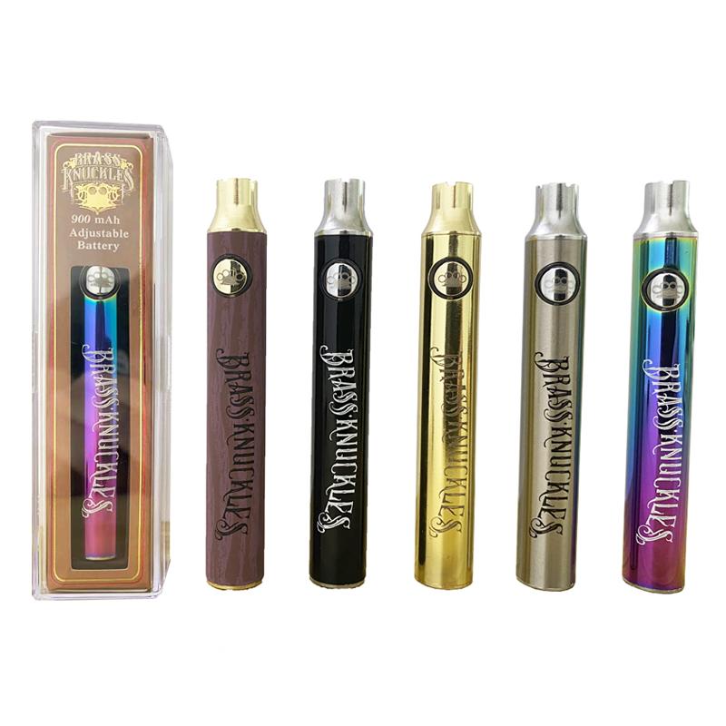 

Vape pen Brass Knuckles Battery 650mAh 900mAh Preheat Variable Voltage Batteries With USB Charger Preheating 510 Thread Battery